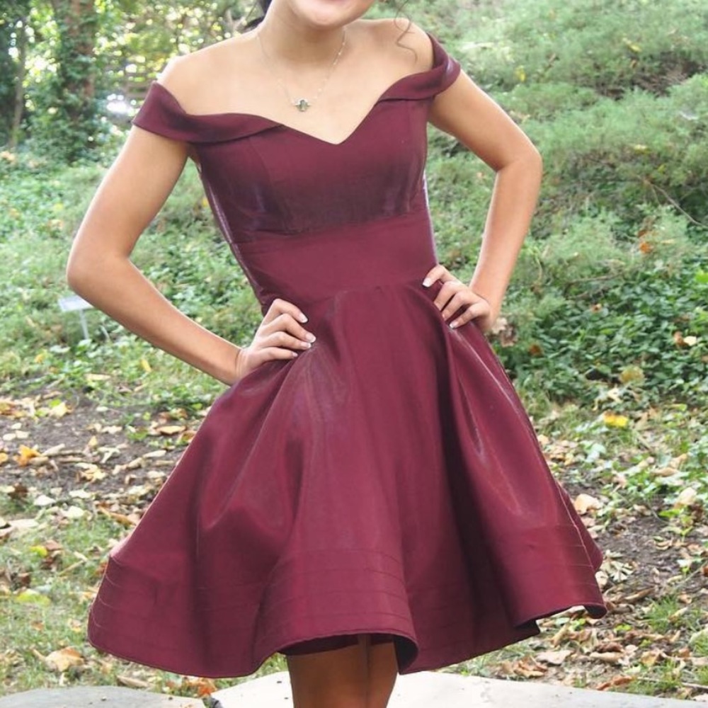 Xscape Off-The-Shoulder Shimmer Dress